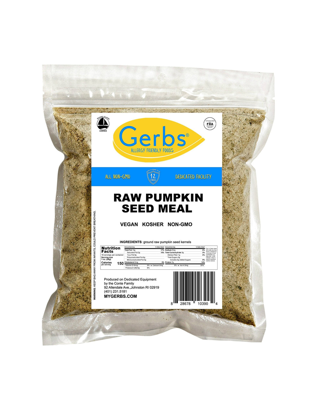 GERBS Pumpkin Seed Meal 1 LB – Premium, Non-GMO, Keto & Paleo | Resealable Bulk Bag