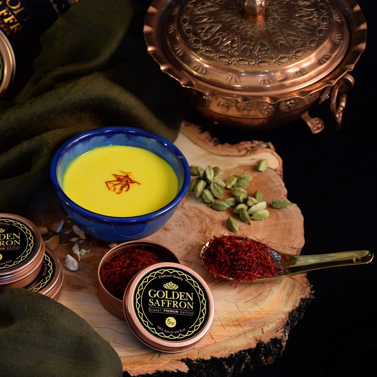 Golden Saffron Grade A+ Super Negin Saffron Threads 5g - Non-GMO Verified