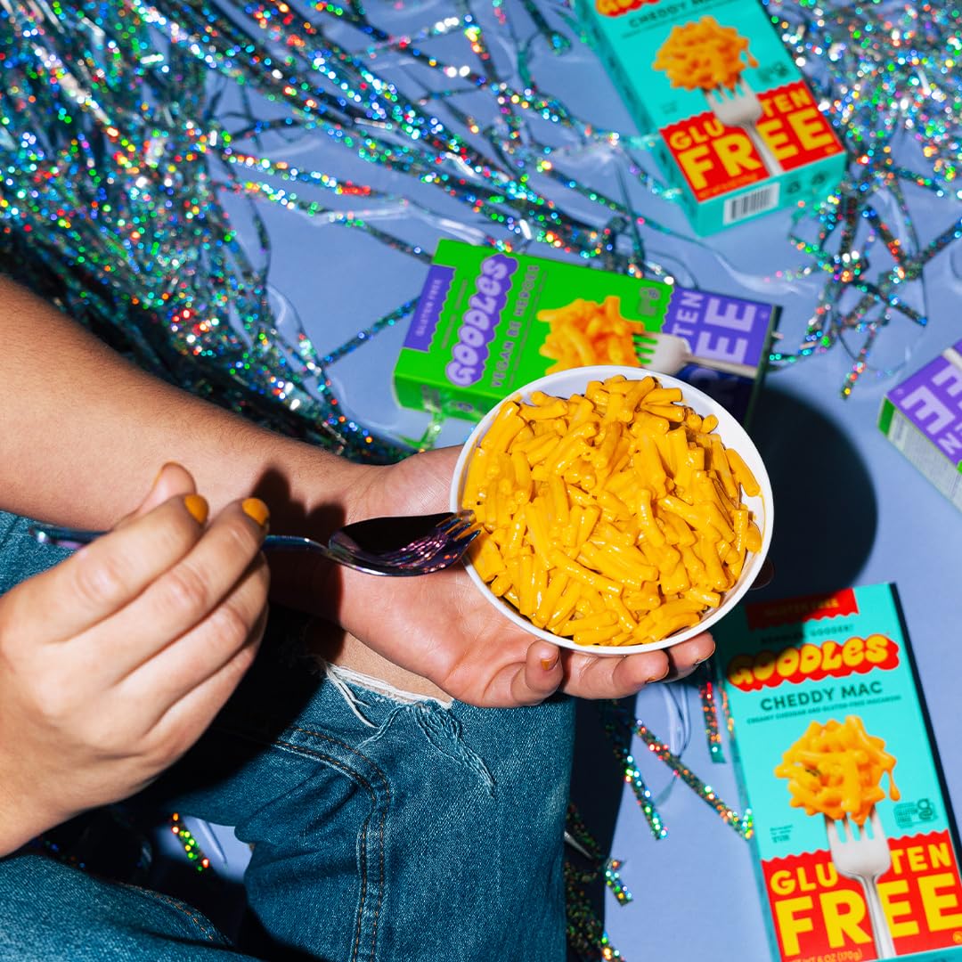 GOODLES Gluten-Free Cheddy Mac 6-pack - 13g Protein, 4g Fiber per Serving, 21 Plant Nutrients