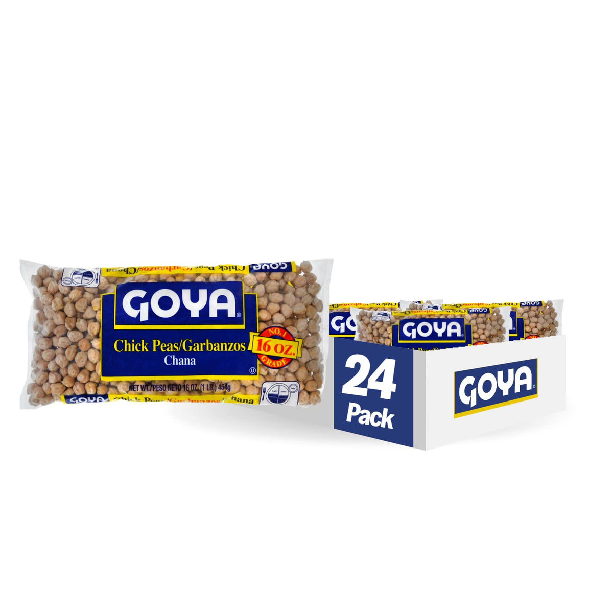 Goya Chick Peas Dry Garbanzo Beans 16 oz Pack of 24 | Goya Foods