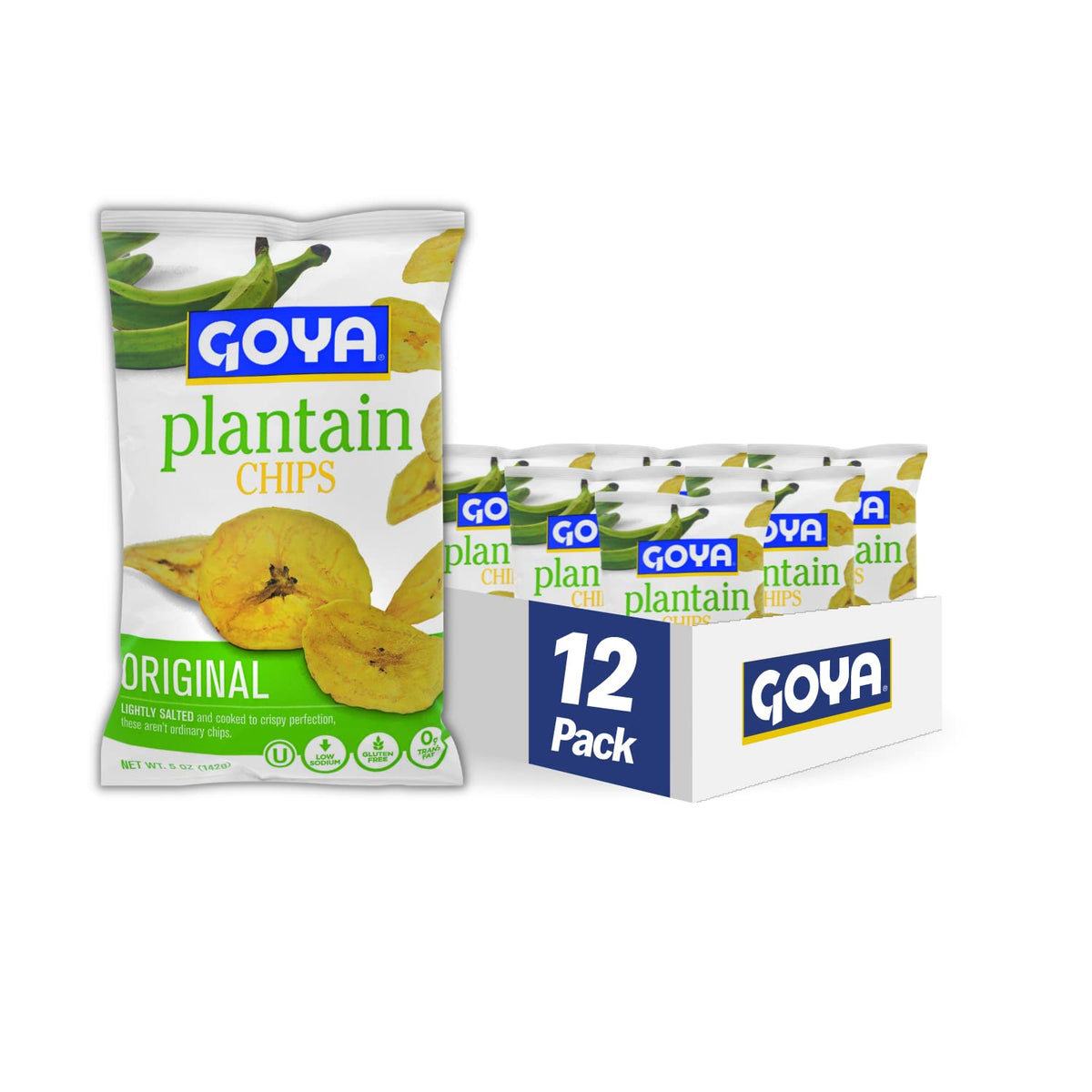 Goya Plantain Chips Original – 5 oz Pack of 12 | Gluten-Free Snack