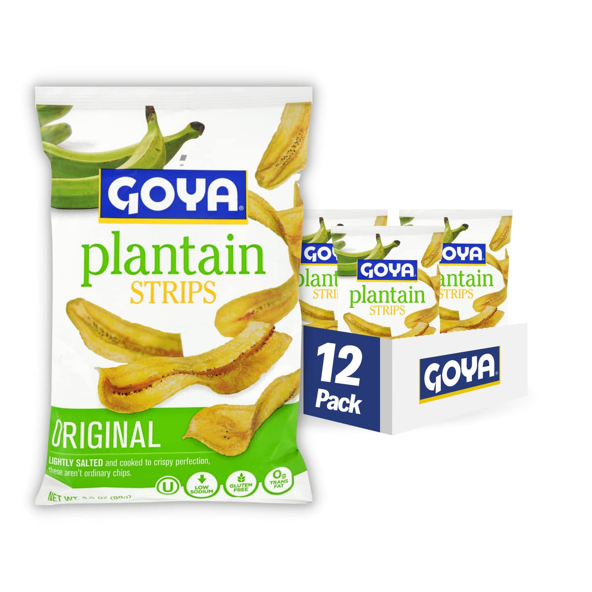 Goya Plantain Strips Original – Gluten Free, Kosher Snack (12 Pack, 3.5 oz each)