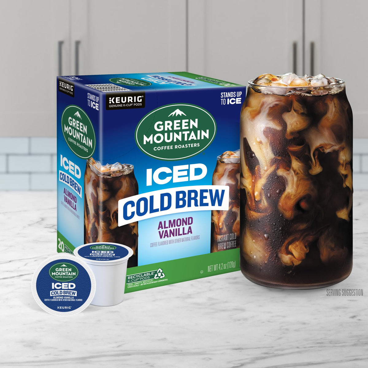 Green Mountain Coffee Roasters Almond Vanilla Iced Cold Brew K-Cups – 20-Count Box