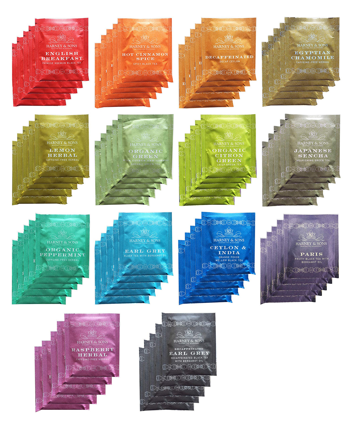 Harney & Sons Assorted Tea Bag Sampler – 70-Count Gift Pack for Tea Lovers