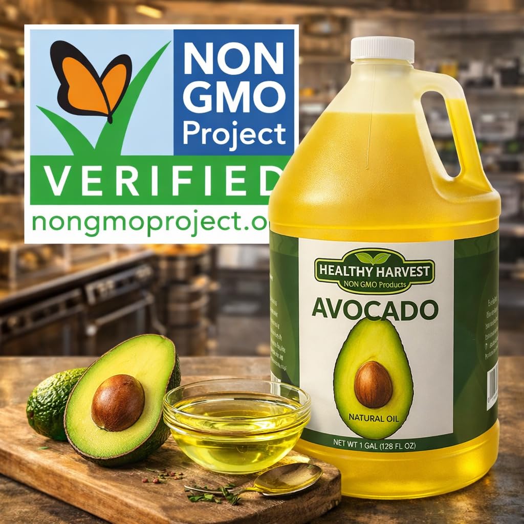 Healthy Harvest Non-GMO Avocado Oil – High-Heat Cooking, Antioxidants, 1 Gallon