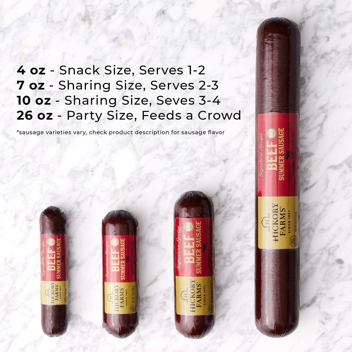 Hickory Farms Signature Beef Summer Sausage – 3 Pack | 100% Beef, Gluten Free