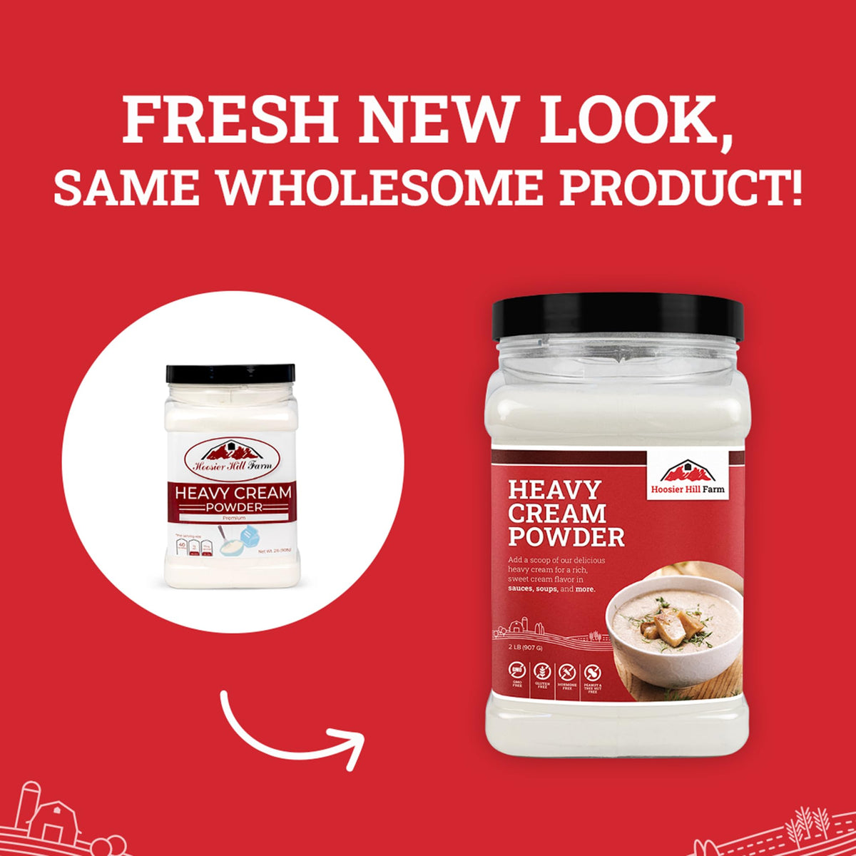 Hoosier Hill Farm Heavy Cream Powder, 2 lb – Real Dairy, Shelf-Stable Cream Powder for Sauces & Baking
