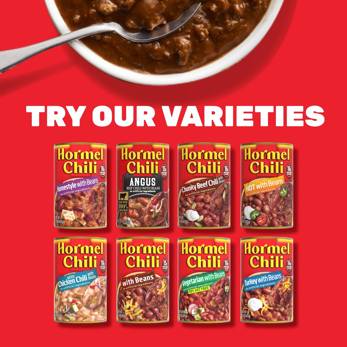 Hormel Chili Turkey with Beans, 15 oz (Pack of 12) | High-Protein Turkey Chili