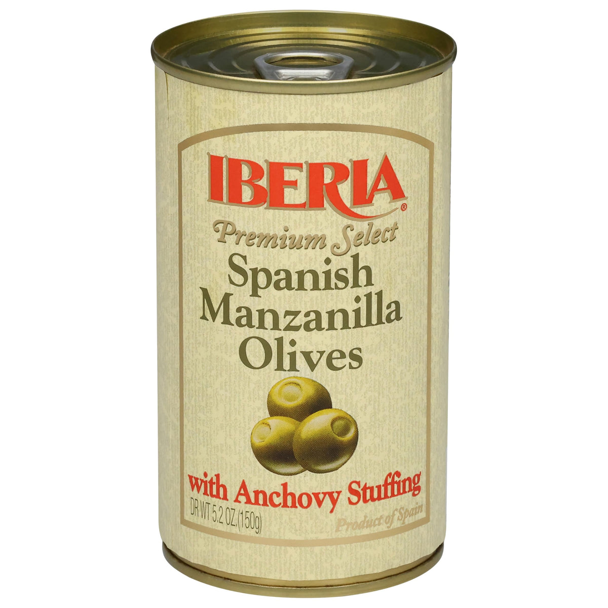 Iberia Spanish Manzanilla Olives Stuffed with Anchovies – 5.25 oz Each (Pack of 12)