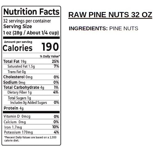Jaybee's Pine Nuts Raw 2 lb — Unsalted Pignolias for Pesto & More