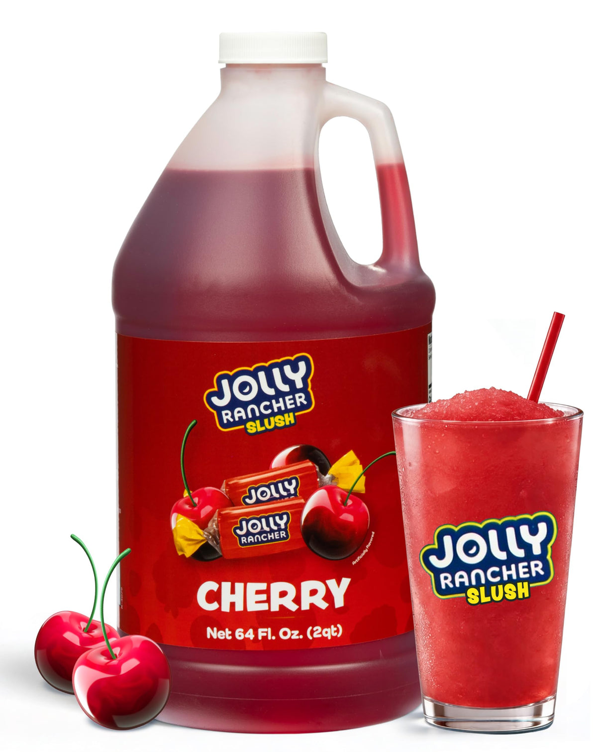 Jolly Rancher Cherry Slush Mix – 5:1 Frozen Drink Concentrate for Machines | 1/2 Gallon Bottle