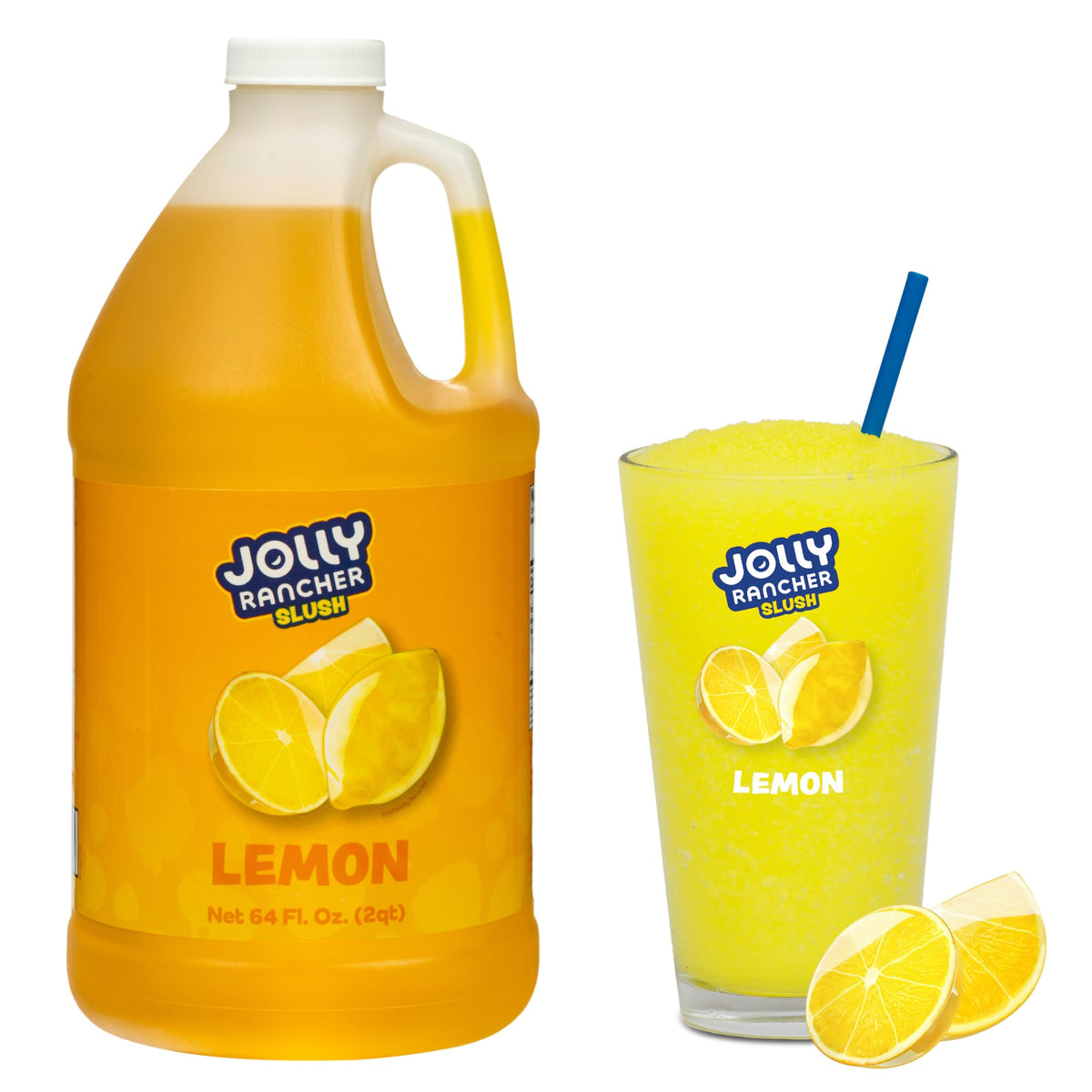 Jolly Rancher Slush Lemon Frozen Beverage Mix – 5:1 Slush Syrup for Machines, 1/2 Gallon