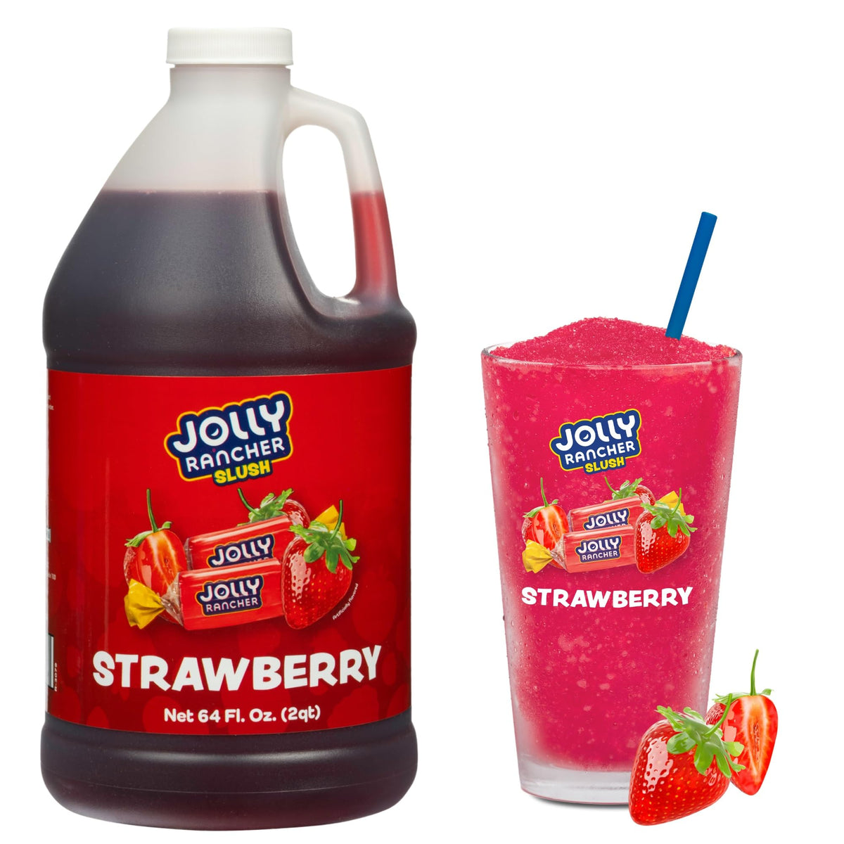 JOLLY RANCHER SLUSH Strawberry Mix – 5:1 Slush Syrup, 1/2 Gallon Bottle
