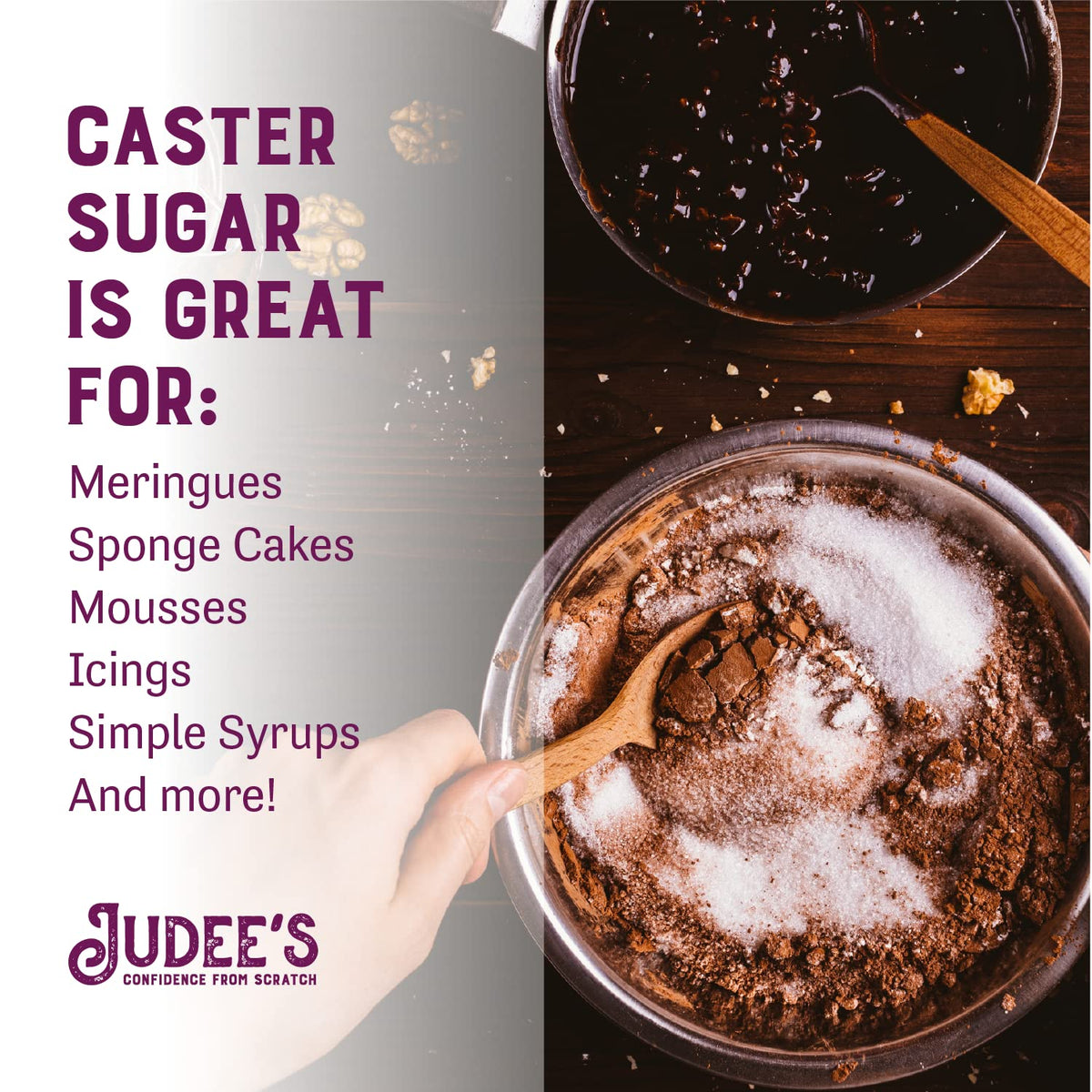 Judee's Gluten Free Superfine Caster Sugar – Ideal for Delicate Desserts – 80 oz Resealable Pouch