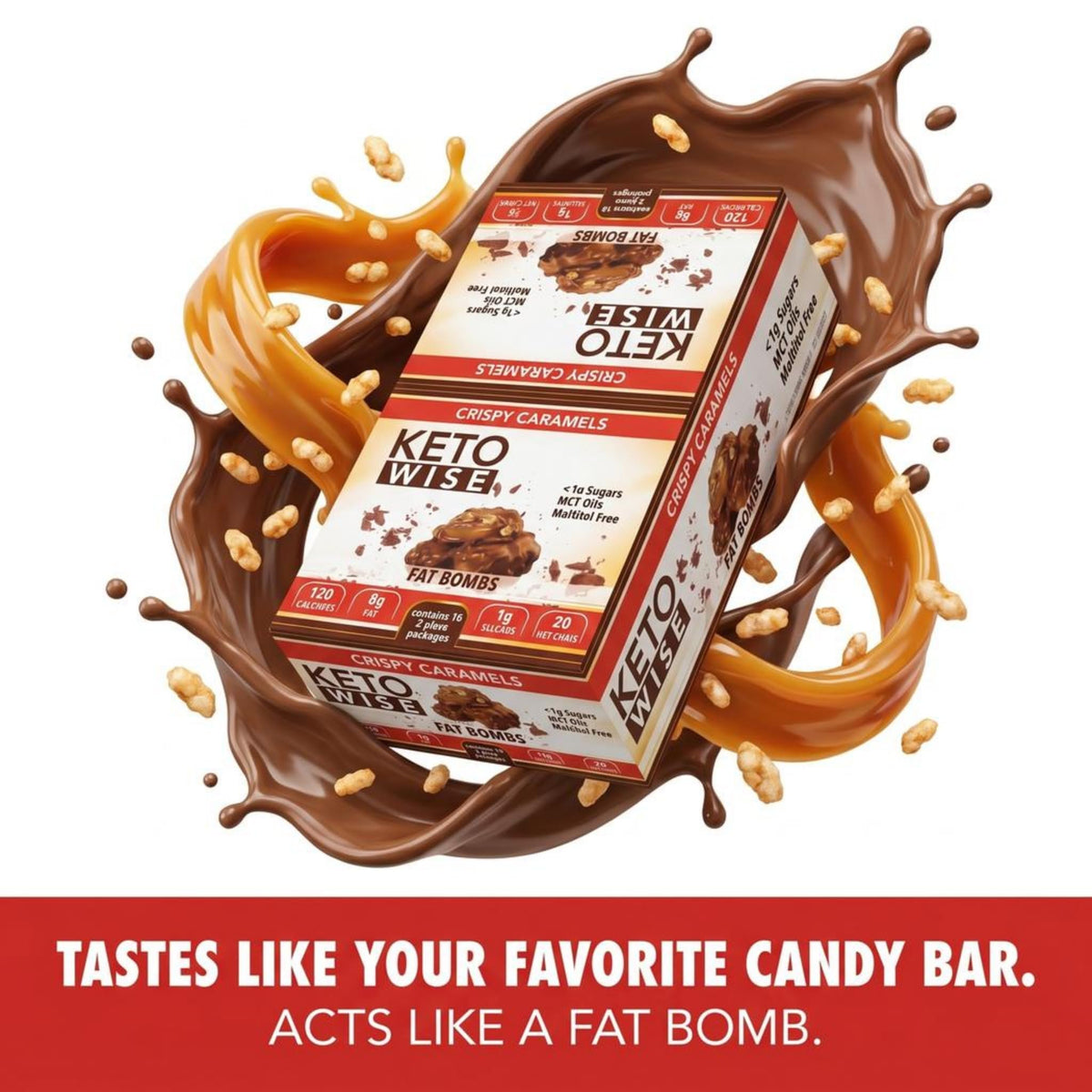 Keto Wise Fat Bombs – Chocolate Coated with MCT Oil | Low Carb Keto Snack (16 Pack)