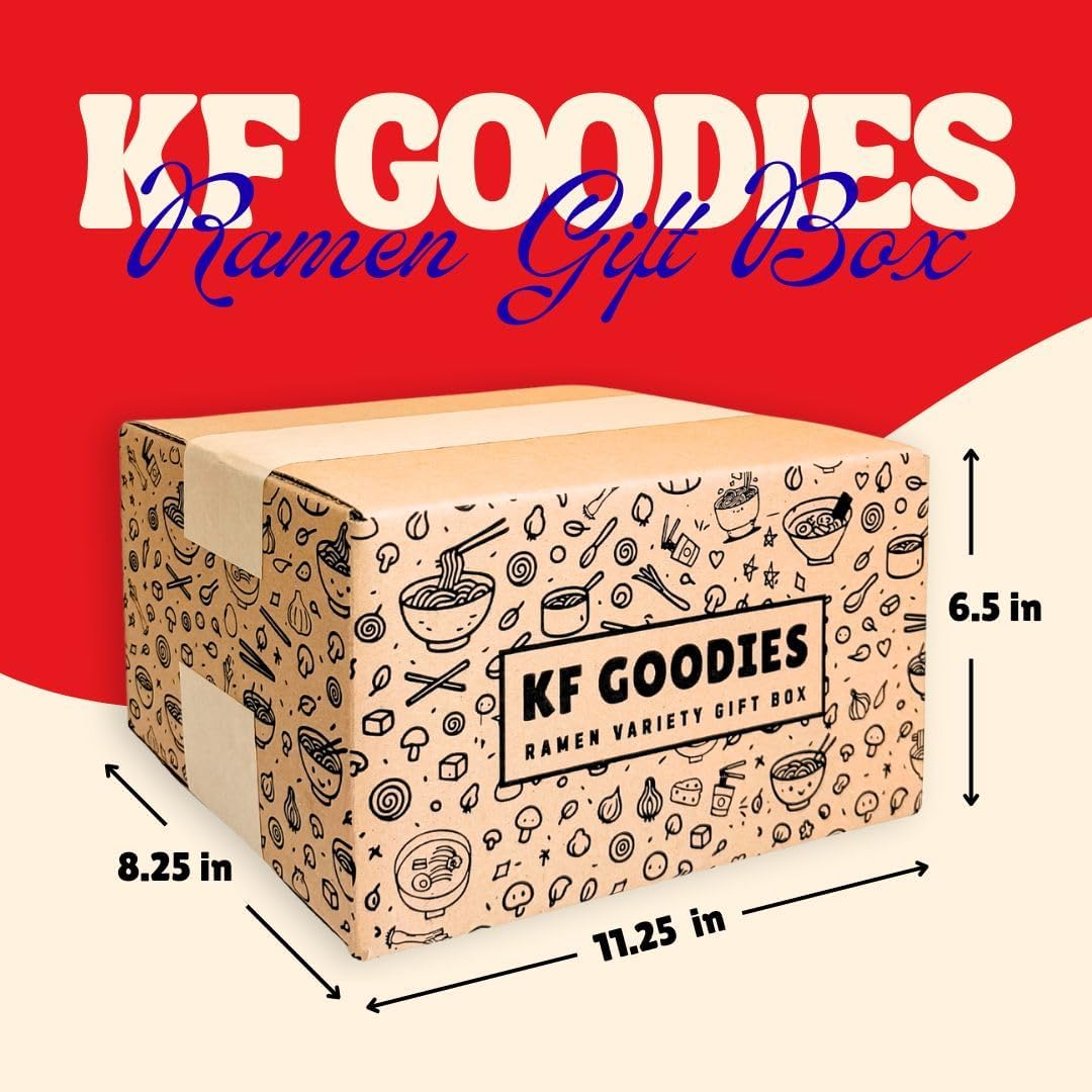 KF GOODIES Korean Ramen Variety Pack Gift Box (10 Count) – Spicy Buldak Noodle Flavors for Gifts, Care Packages, and Office Snacking