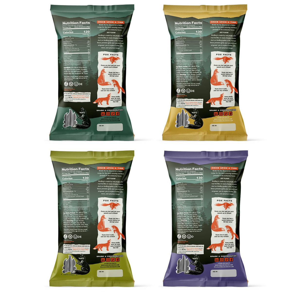 Kindling Protein Pretzels Variety Pack - Sea Salt, Dill Pickle, Honey Mustard, Garlic Parmesan | 8-9g Protein per Serving