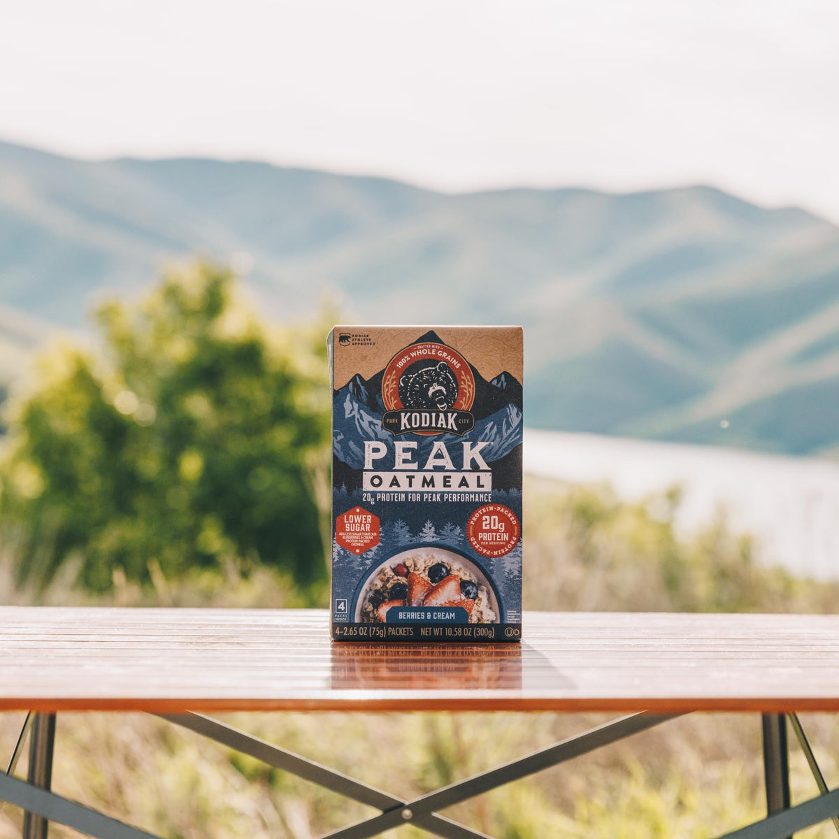 Kodiak Cakes Peak Oatmeal Packets – Berries & Cream, 20g Protein, 100% Whole Grains, 24-Pack