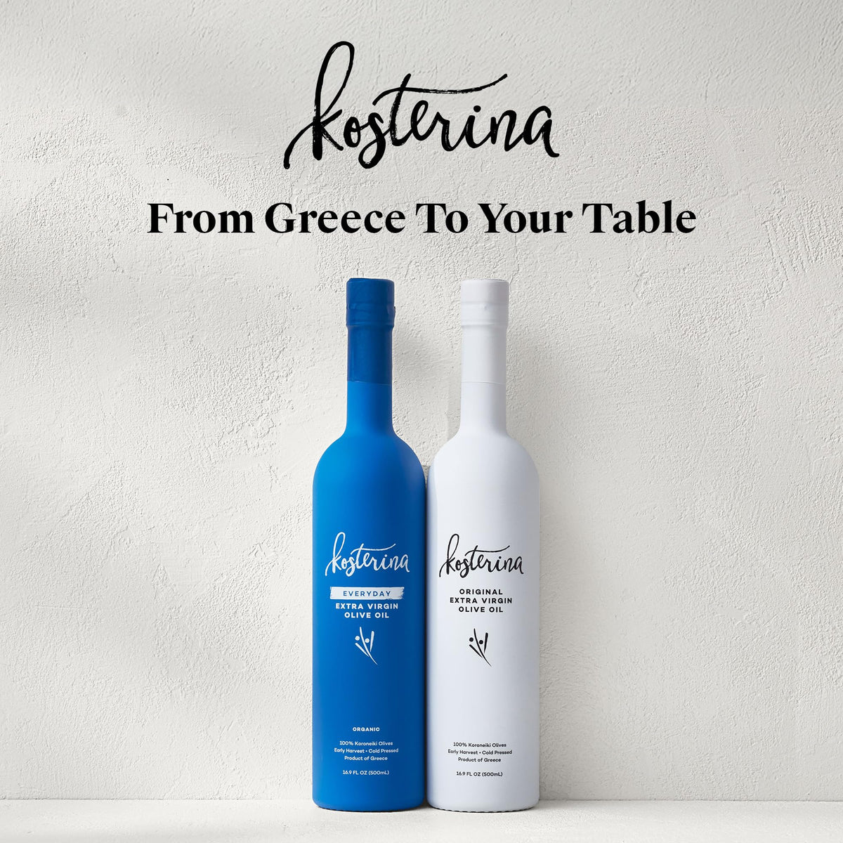 Kosterina Original EVOO — Cold-Pressed Koroneiki, Polyphenol-Rich Greek Olive Oil, 16.9 oz