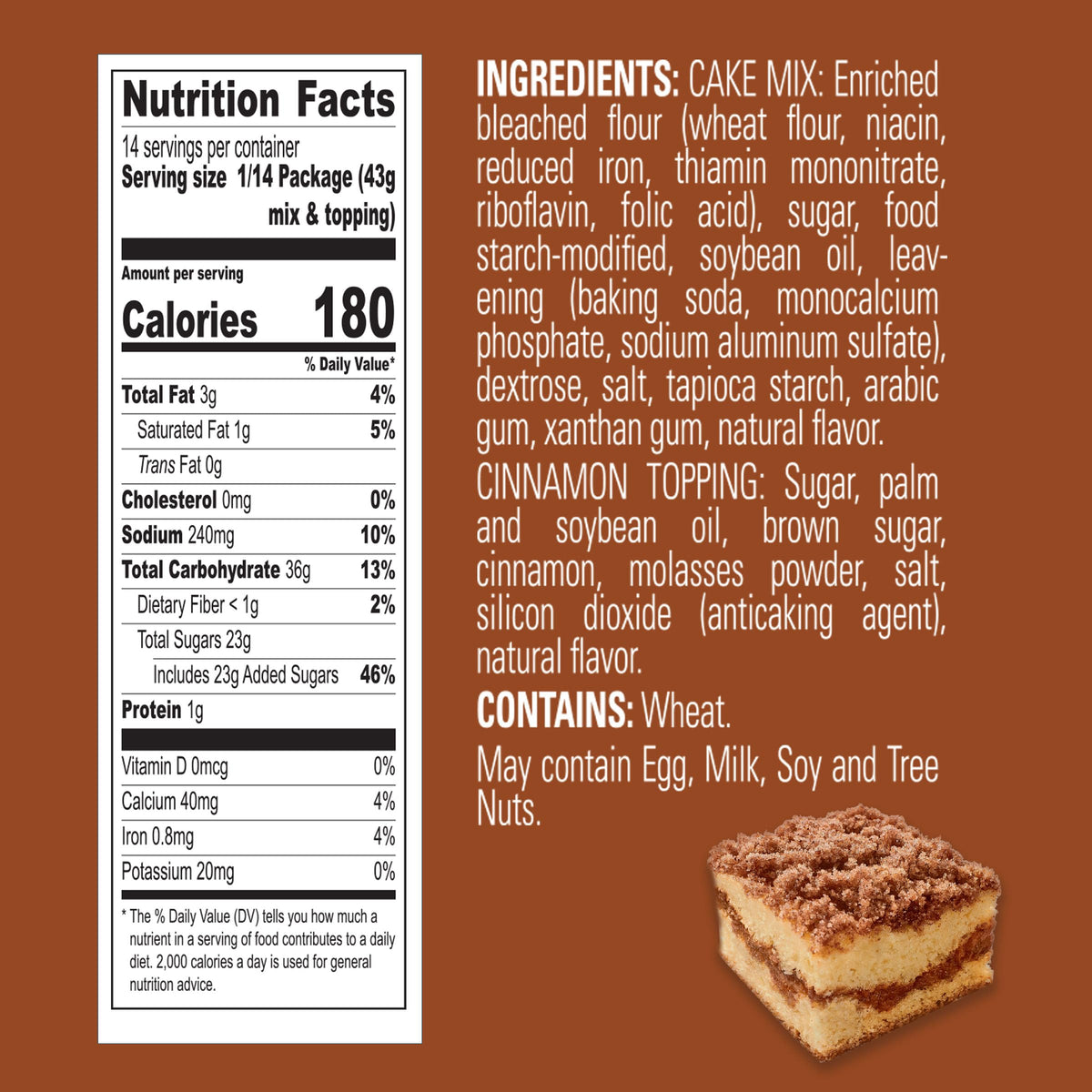 Krusteaz Cinnamon Swirl Crumb Cake & Muffin Mix – 12 Count Pack