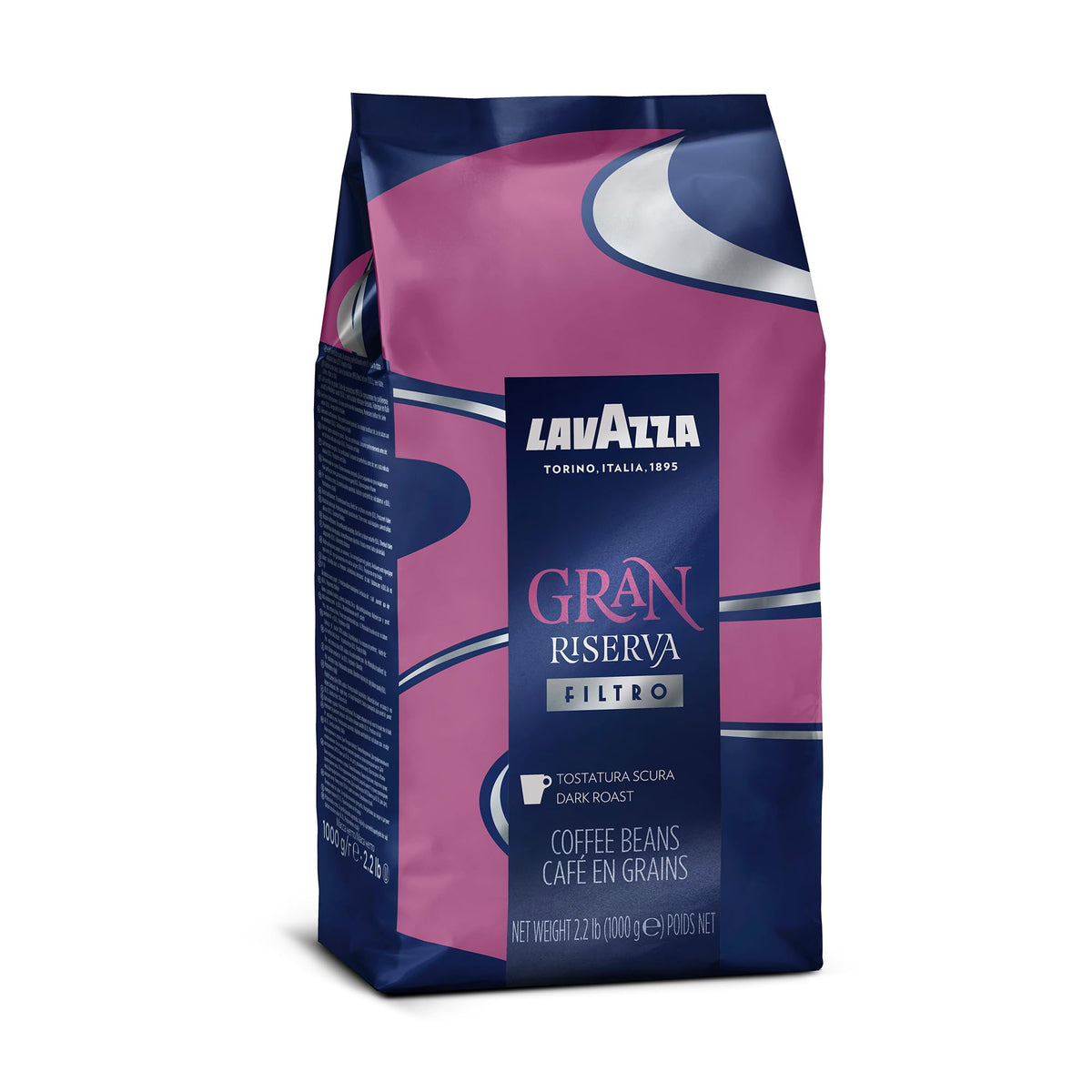 Lavazza Gran Riserva Filtro Whole Bean Coffee, 2.2 lb, 100% Arabica, Dark Roast