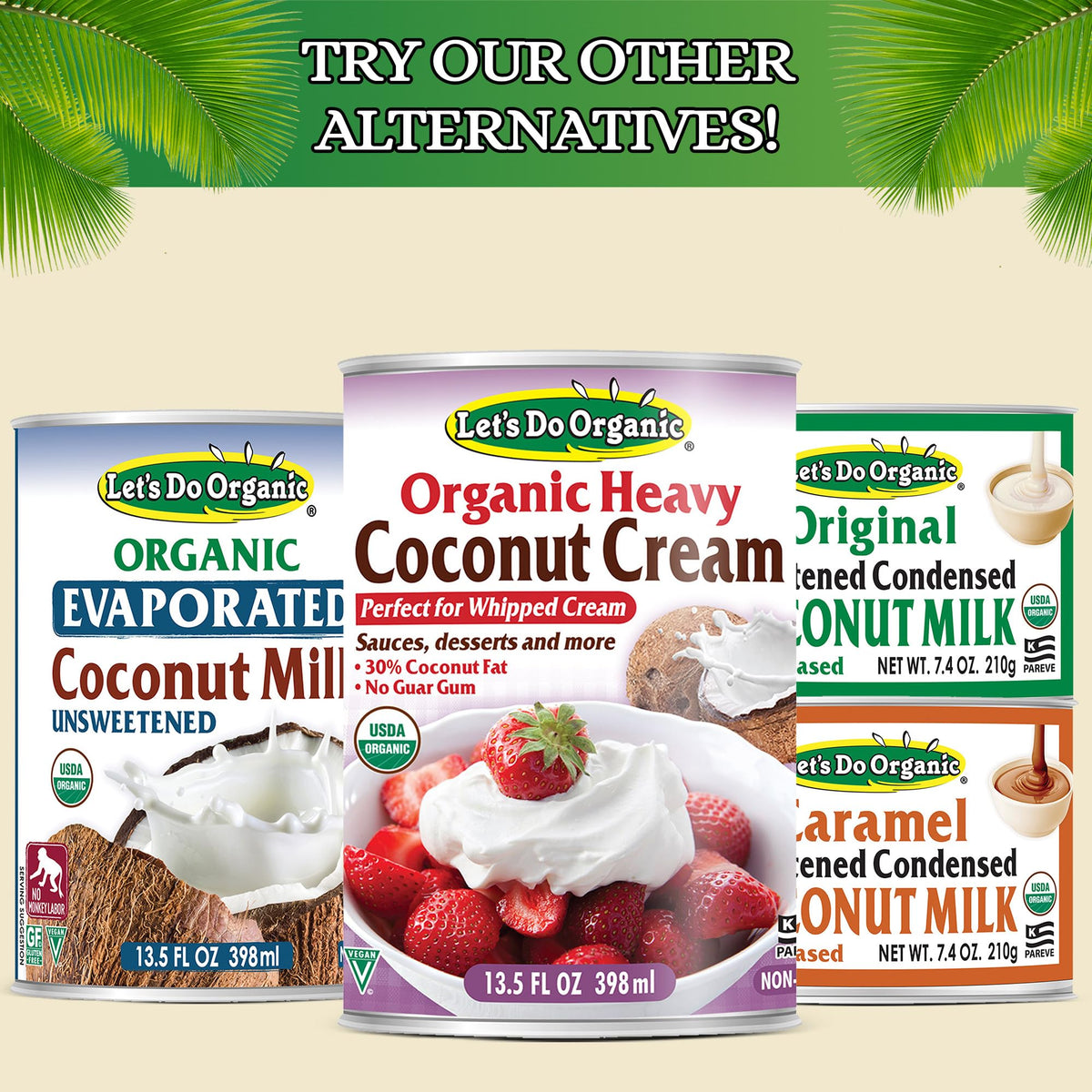 Let’s Do Organic Heavy Coconut Cream – Vegan Coconut Cream, 13.5 oz Can (Pack of 12)