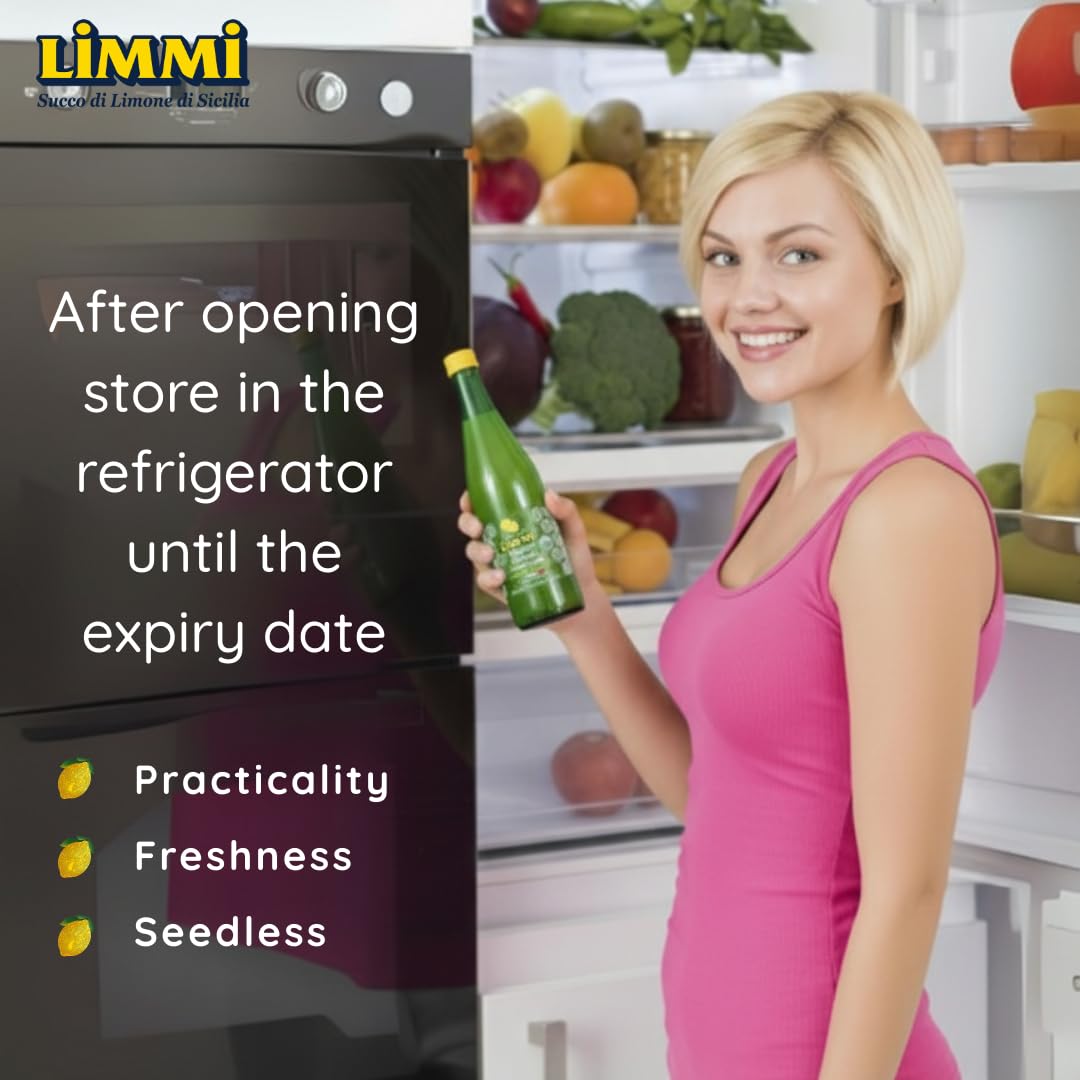 Limmi Organic Sicilian Lemon Juice – 1L Glass Bottle (Pack of 2) | Freshly Squeezed, Not From Concentrate