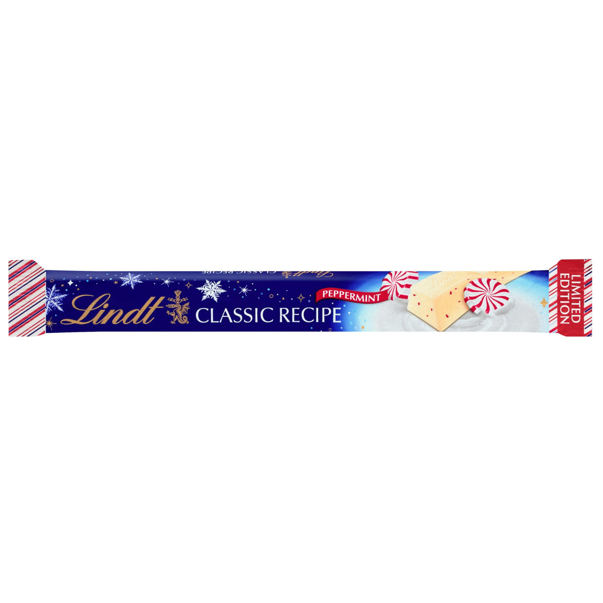 Lindt CLASSIC RECIPE Holiday White Chocolate Peppermint Candy Stick – 1.2 oz