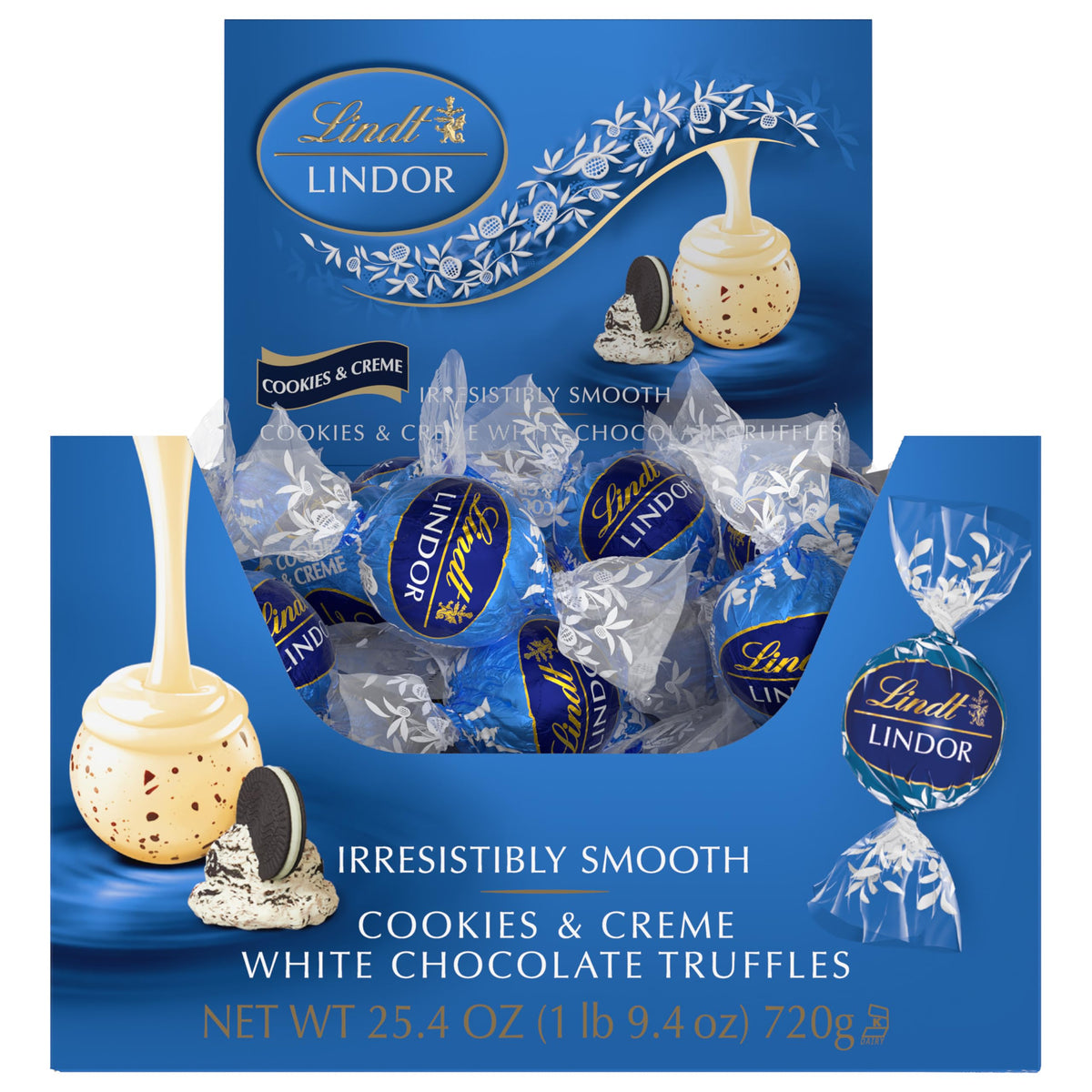 Lindt LINDOR Cookies and Creme White Chocolate Truffles – 60 Count Box
