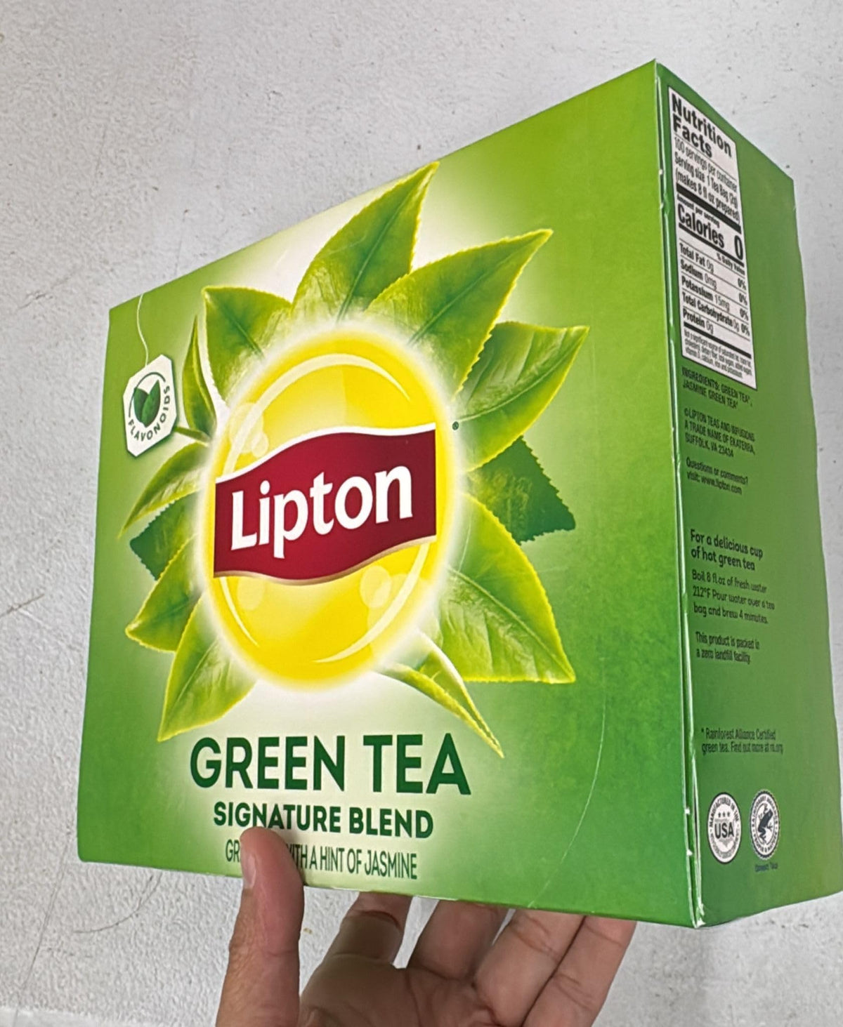 Lipton Green Tea: 100% Natural Signature Blend with Jasmine — 5 x 100 Bags