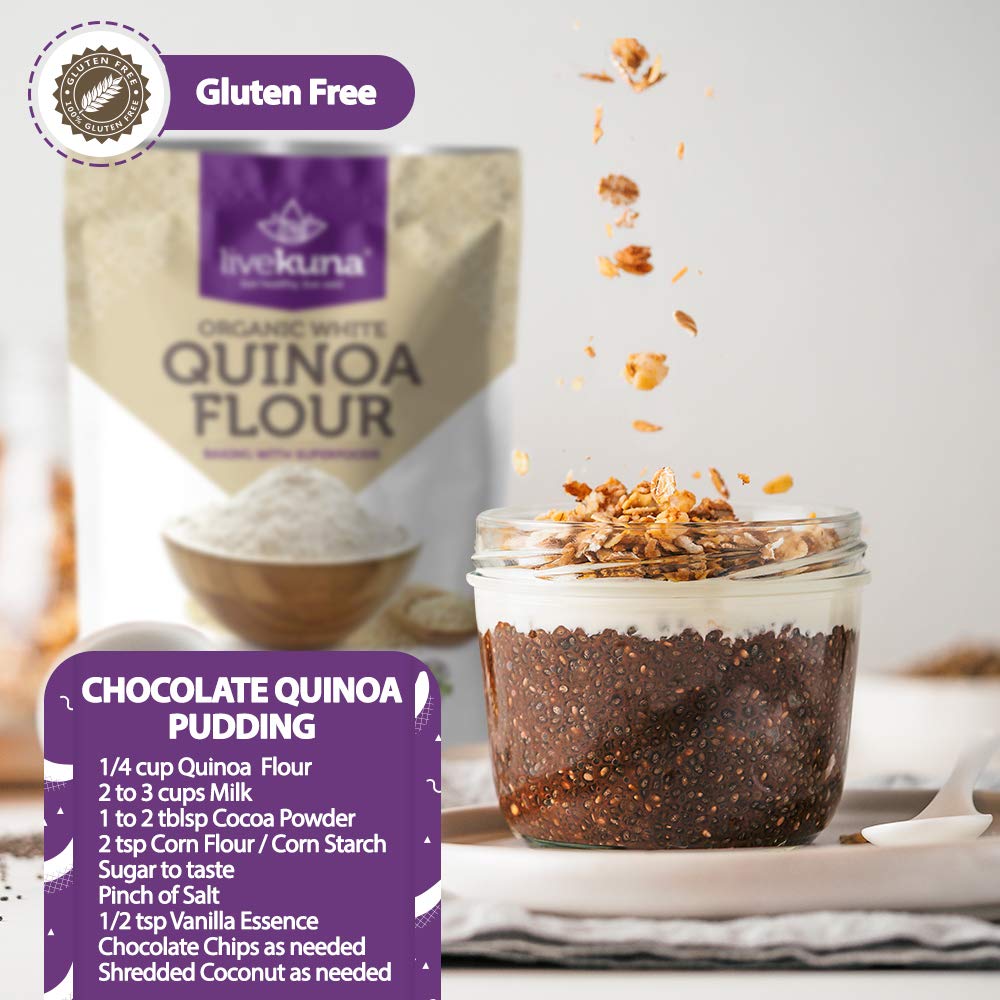 LiveKuna Organic Quinoa Flour – Gluten Free All-Purpose Flour, Vegan, 32oz