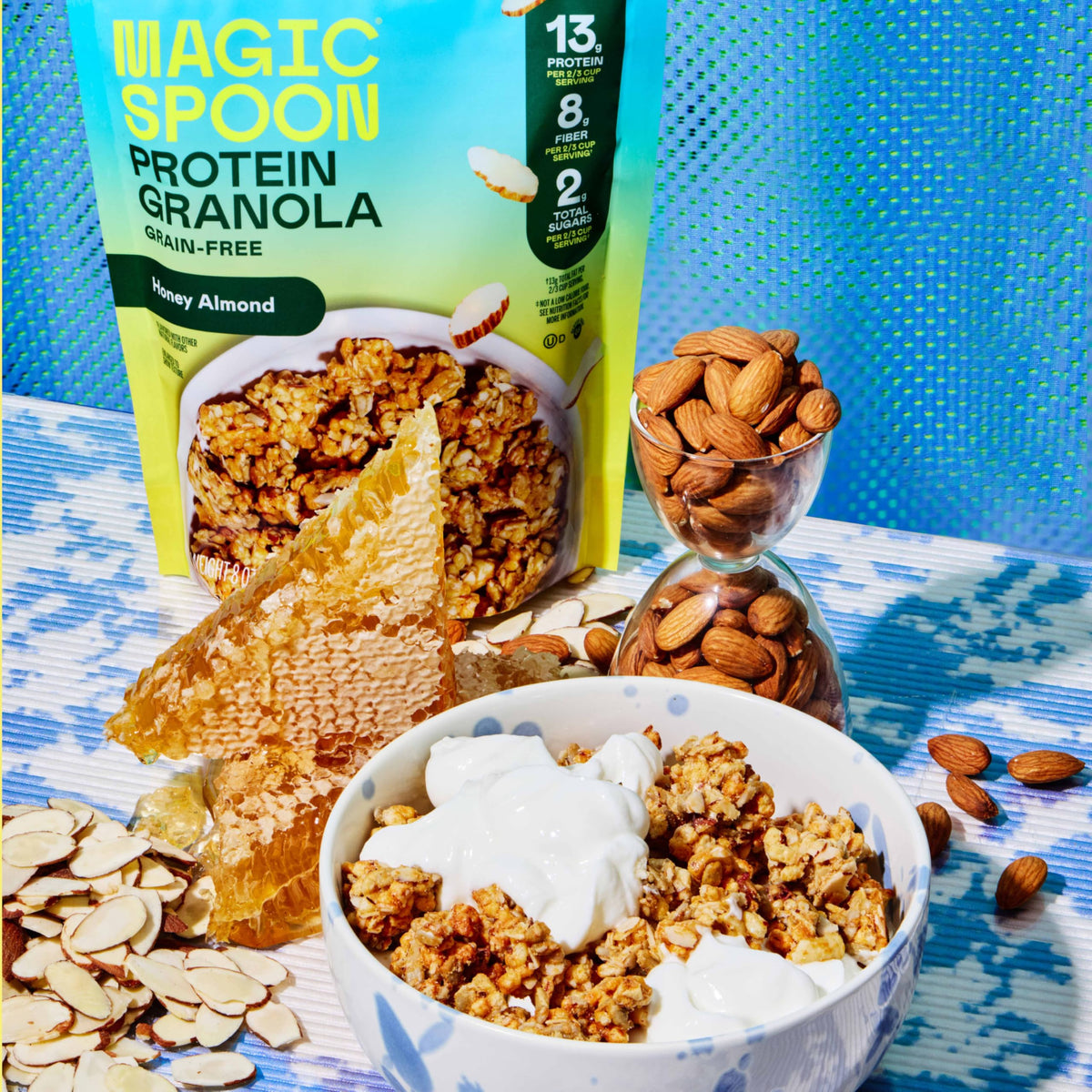 Magic Spoon High Protein Granola Low Sugar 3-Pack | Honey Almond, Dark Chocolate Almond & Peanut Butter