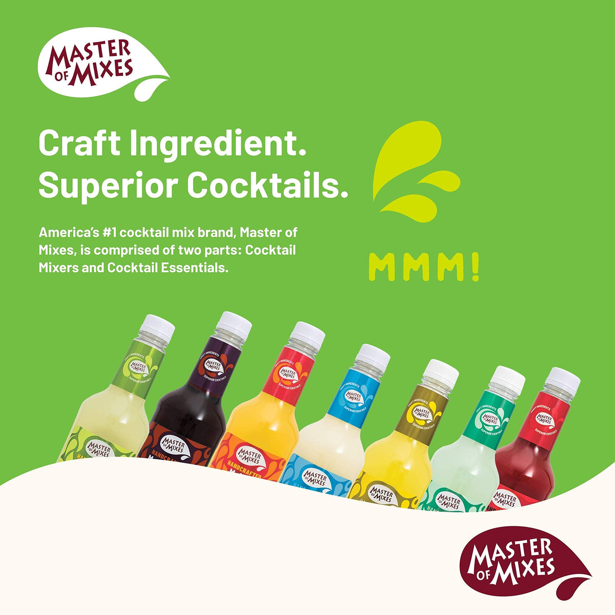 Master of Mixes Collins Drink Mix – Ready-to-Use 1L Bottles, Pack of 6