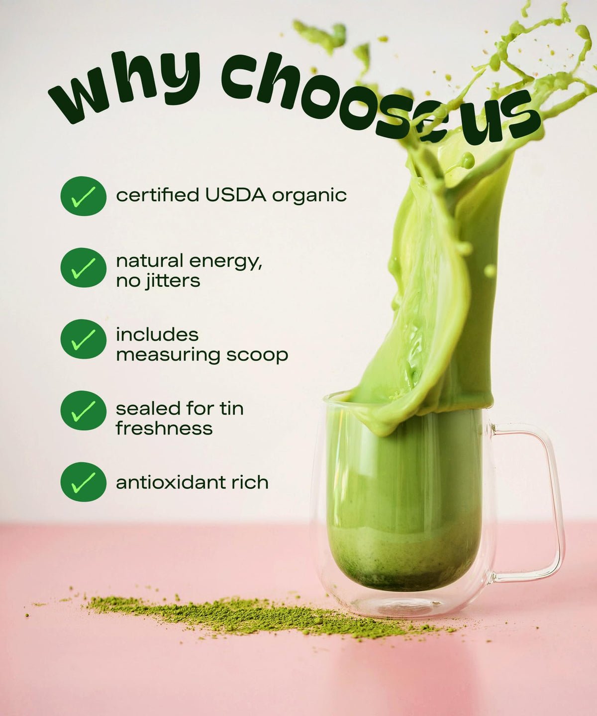 MATCHA DNA Organic Matcha Powder - 16oz Tin | USDA Organic, BPA-Free Packaging, Gluten-Free & Vegan