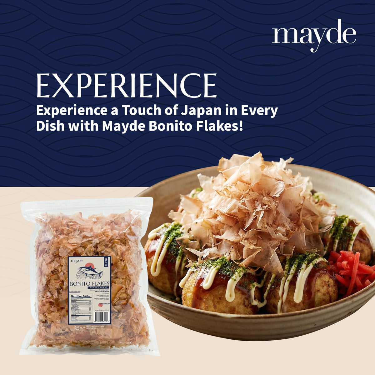 Mayde Japanese Bonito Flakes - Extra Large Shaved Katsuobushi, 16 oz