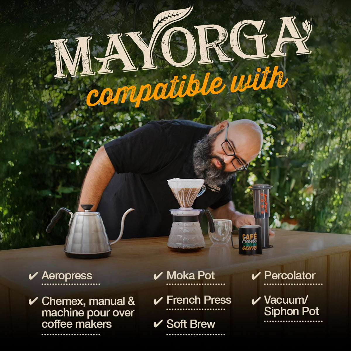 Mayorga Artesano Organic Coffee 2lb - Medium Roast Whole Bean, 100% Arabica, Slow Roasted