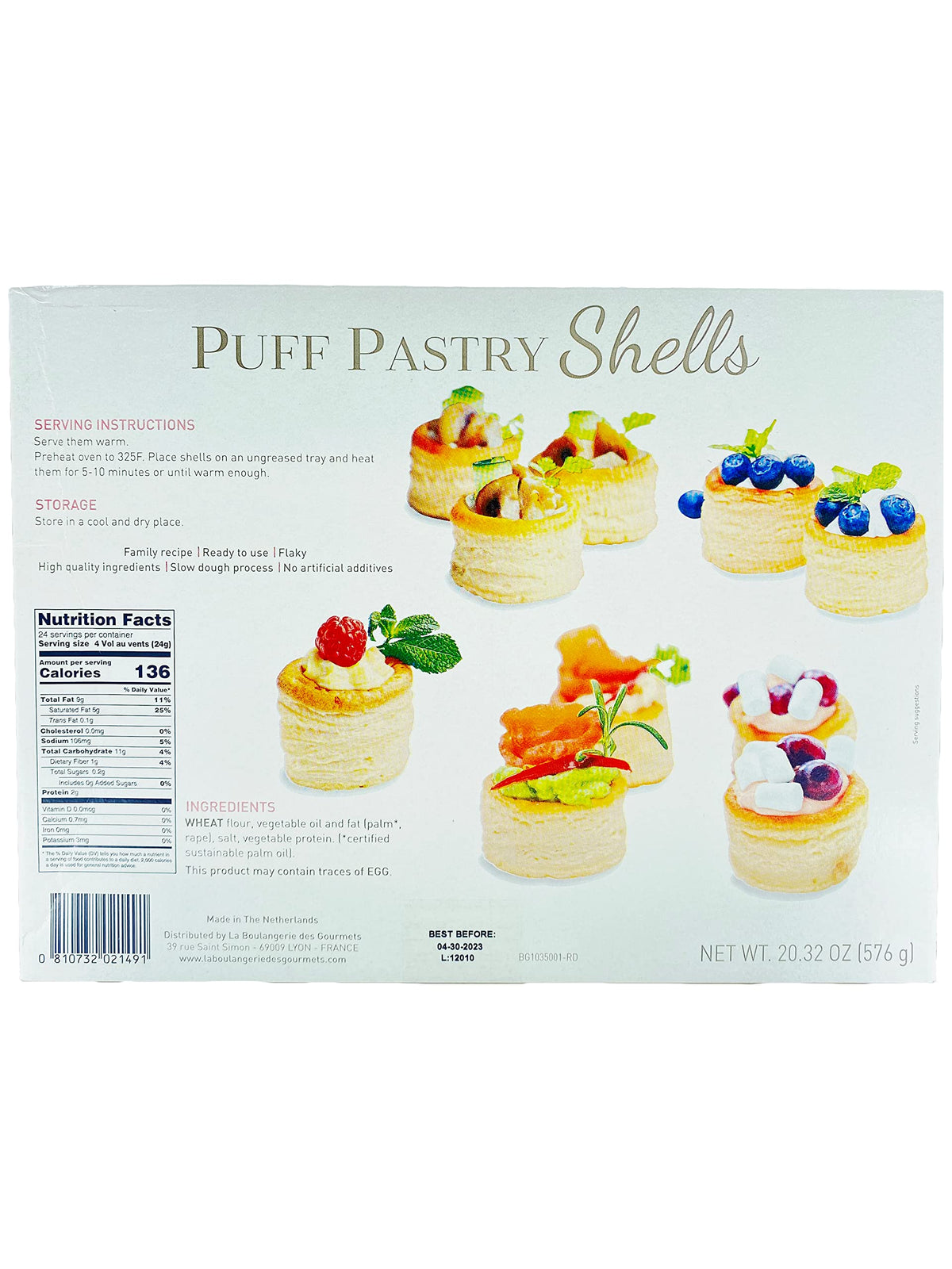 MIALO Trusted Traders La Boulangerie Des Gourmets Puff Pastry Shells – Ready to Use, 96 pcs (20.32 oz)