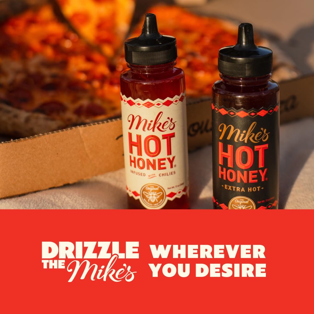Mike's Hot Honey Original & Extra Hot – 2 Pack (10 oz each) | Sweet-Heat with Chili Peppers