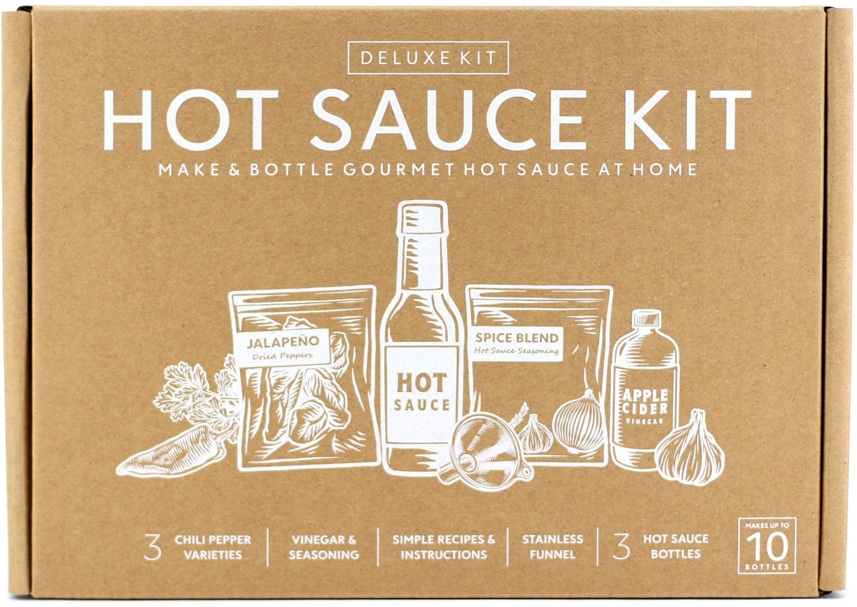 Millhouse Spice Co. Deluxe Hot Sauce Making Kit – 3 Pepper Varieties, 3 Bottles, 16 Labels