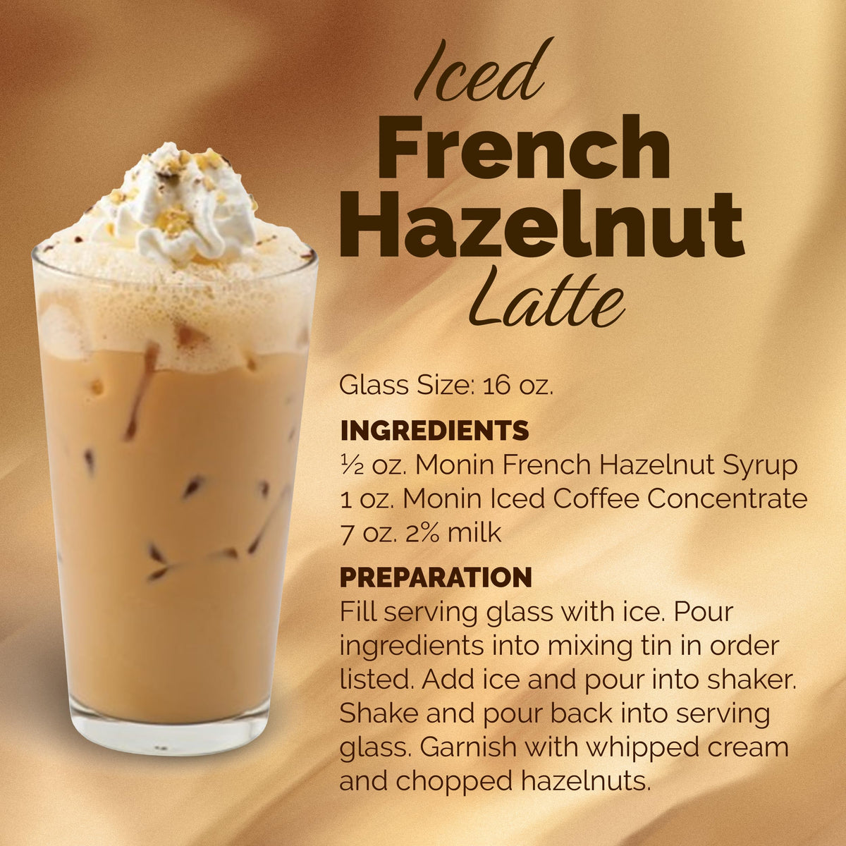 Monin French Hazelnut Syrup – Nutty, Caramelized Flavor for Coffee & Desserts (1L)