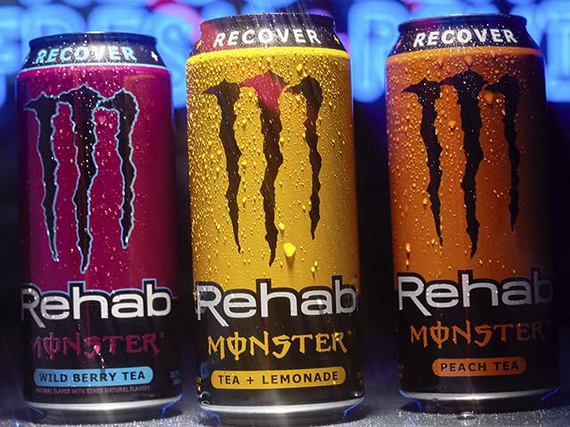 Monster Rehab Variety Pack – Tea + Energy, 25 Calories per Can, 15.5 oz