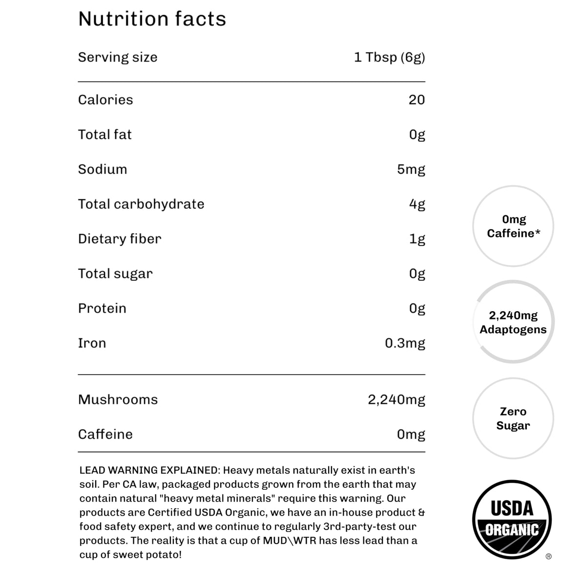MUDWTR Rest Evening Mushroom Blend Powder – 2,240mg Mushrooms, Sleep Support, 30 Servings
