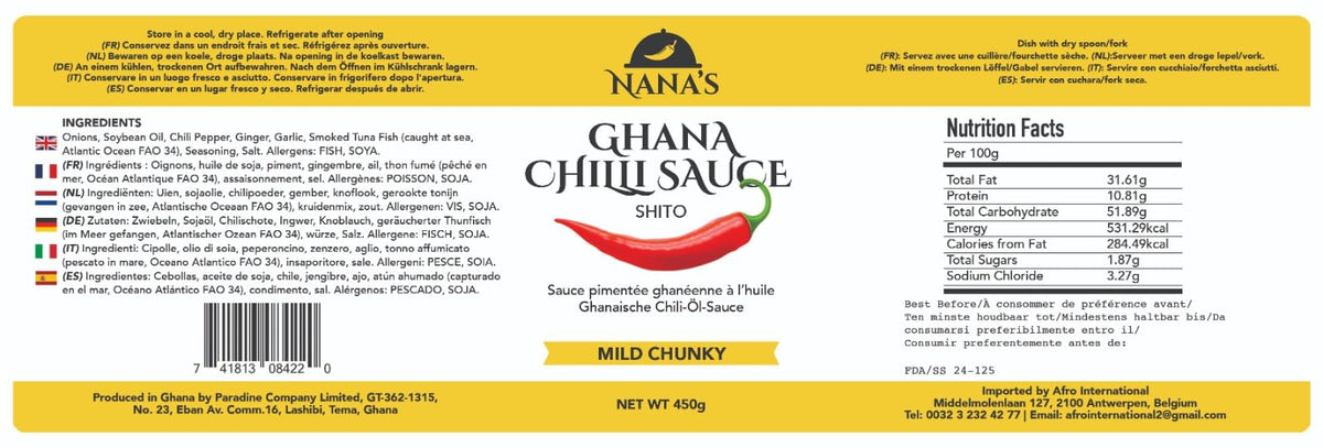 Nana Shito Ghana Chili Sauce by Nanas Kitchen – Mild, Versatile Heat with Fresh Chili & Shrimp