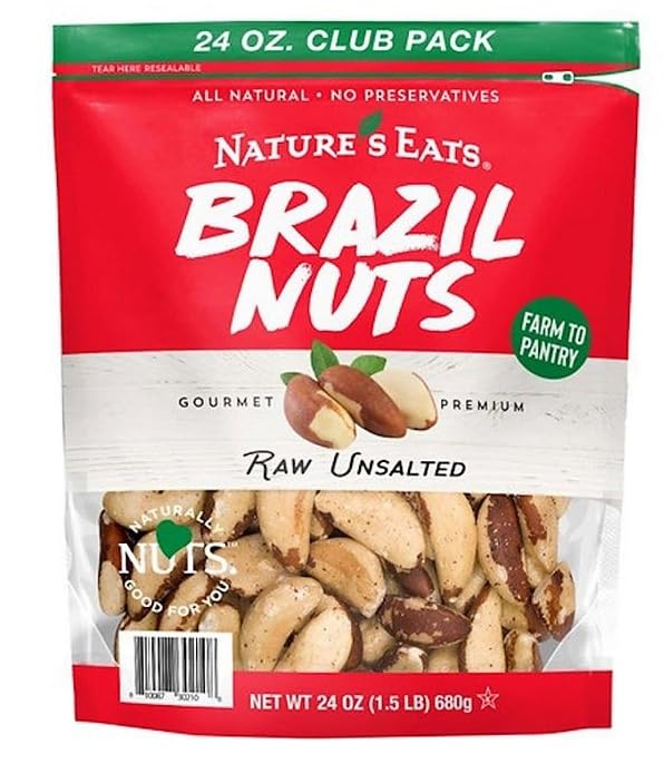 Nature's Eats Brazil Nuts 24oz Club Pack - Non-GMO Fresh