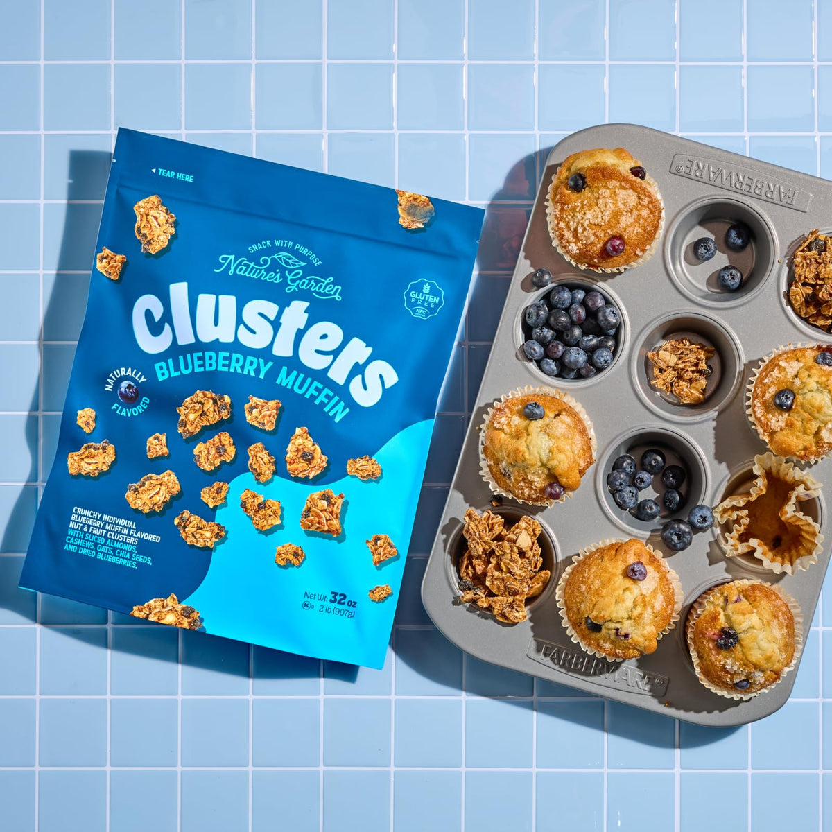 Nature's Garden Blueberry Muffin Clusters - 32oz Pouch, Gluten Free & Non-GMO