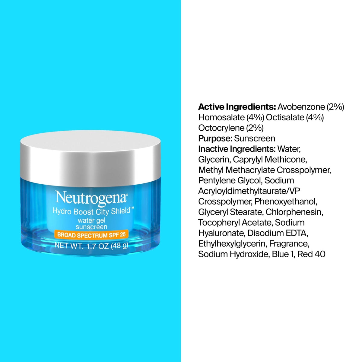 Neutrogena Hydro Boost City Shield Water Gel Face Moisturizer SPF 25 1.7 oz