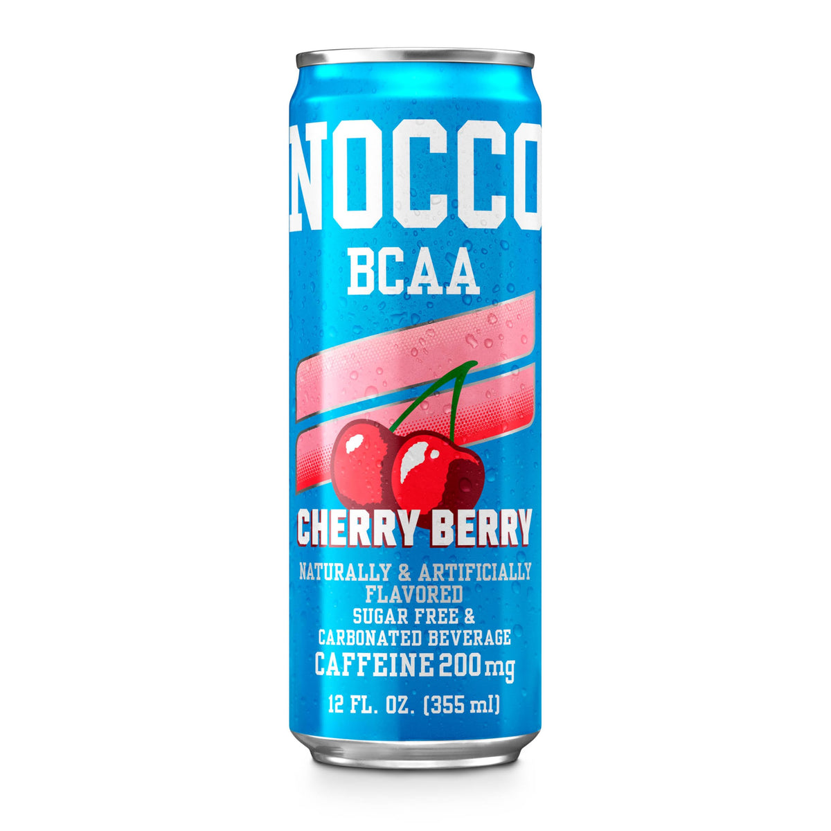 NOCCO BCAA Cherry Berry Energy Drink – 12 x 12oz, Sugar Free, 200mg Caffeine