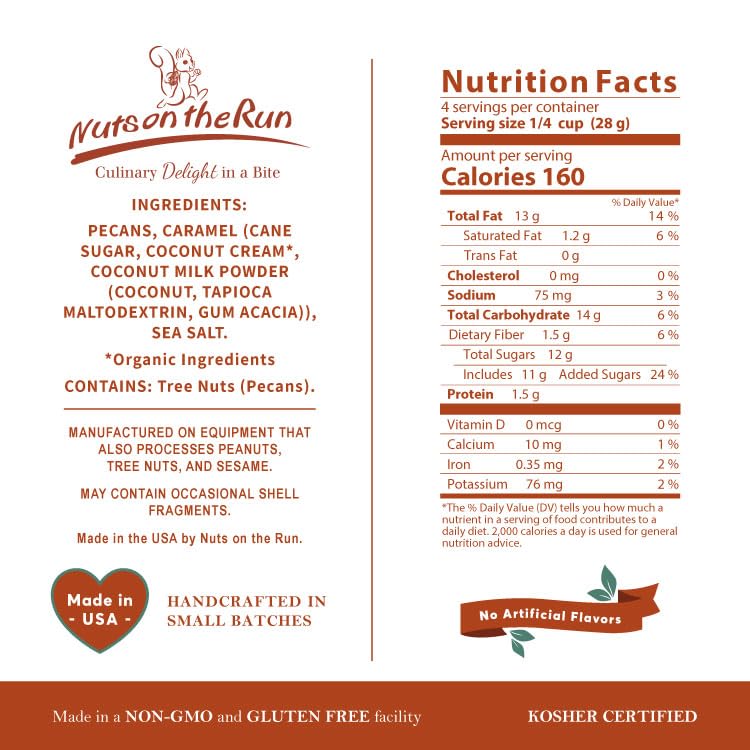 Sea Salt Caramel Pecans — Vegan, Kosher, Gluten-Free Pecan Pralines | 4oz (Pack of 6) – Satisfaction Guarantee