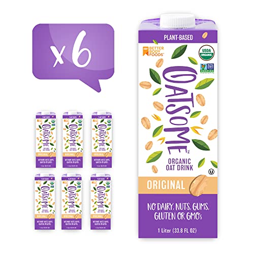Oatsome Organic Oat Milk – 1L Cartons (6 Count) | Dairy-Free Plant-Based Milk