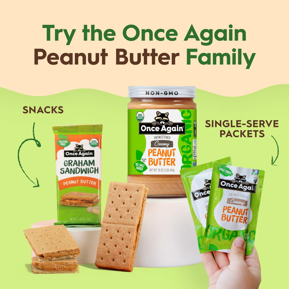 Once Again Organic Creamy Peanut Butter 9 lb Bucket – No Sugar Added, Unsalted